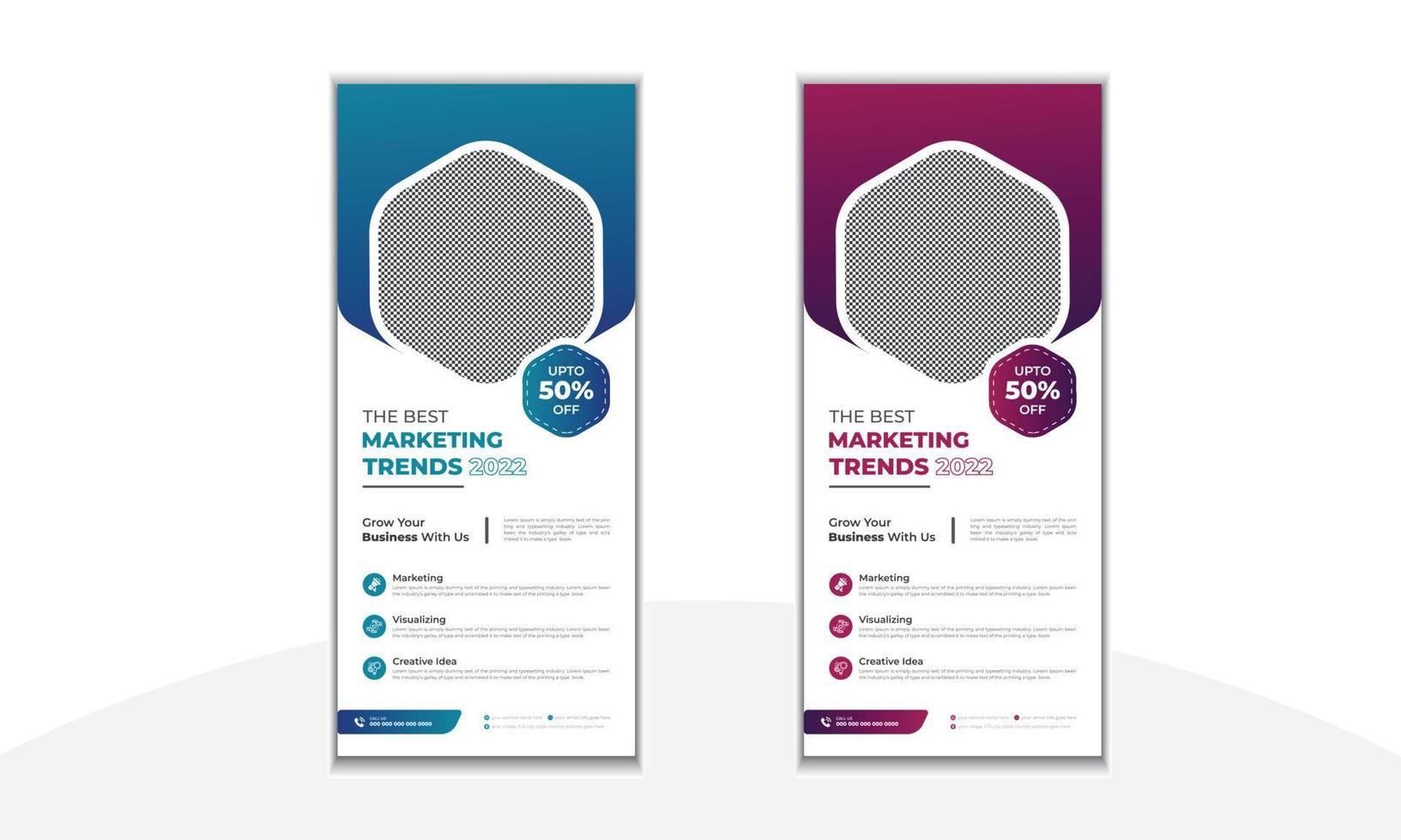 Business Roll up banner stand template design, Corporate stand roll up banner layout vector
