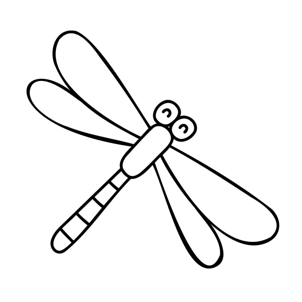 Dragonfly. Hand Drawn Spring Icons. vector