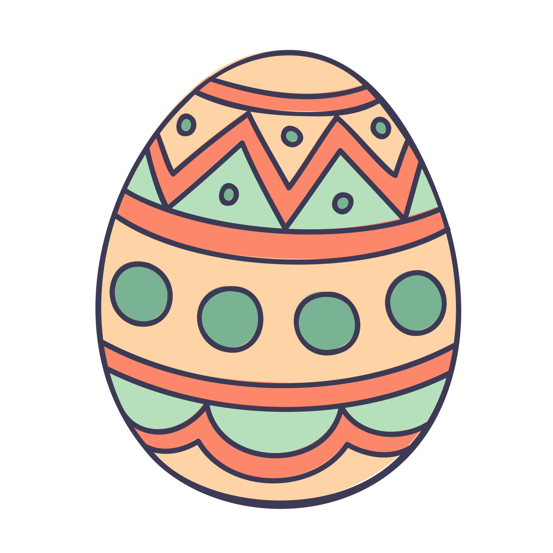 el huevo de Pascua. iconos de primavera dibujados a mano. 6549879 Vector en  Vecteezy