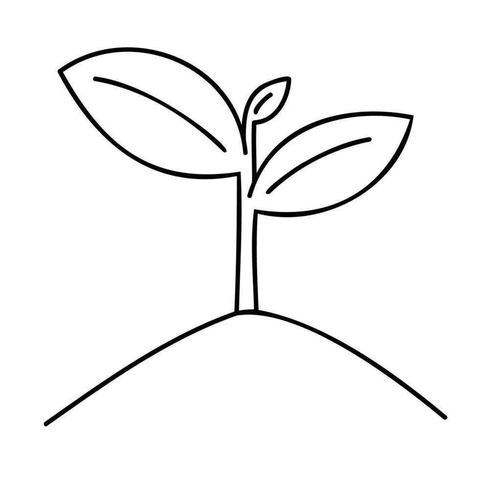 Sprout. Hand Drawn Spring Icons. vector