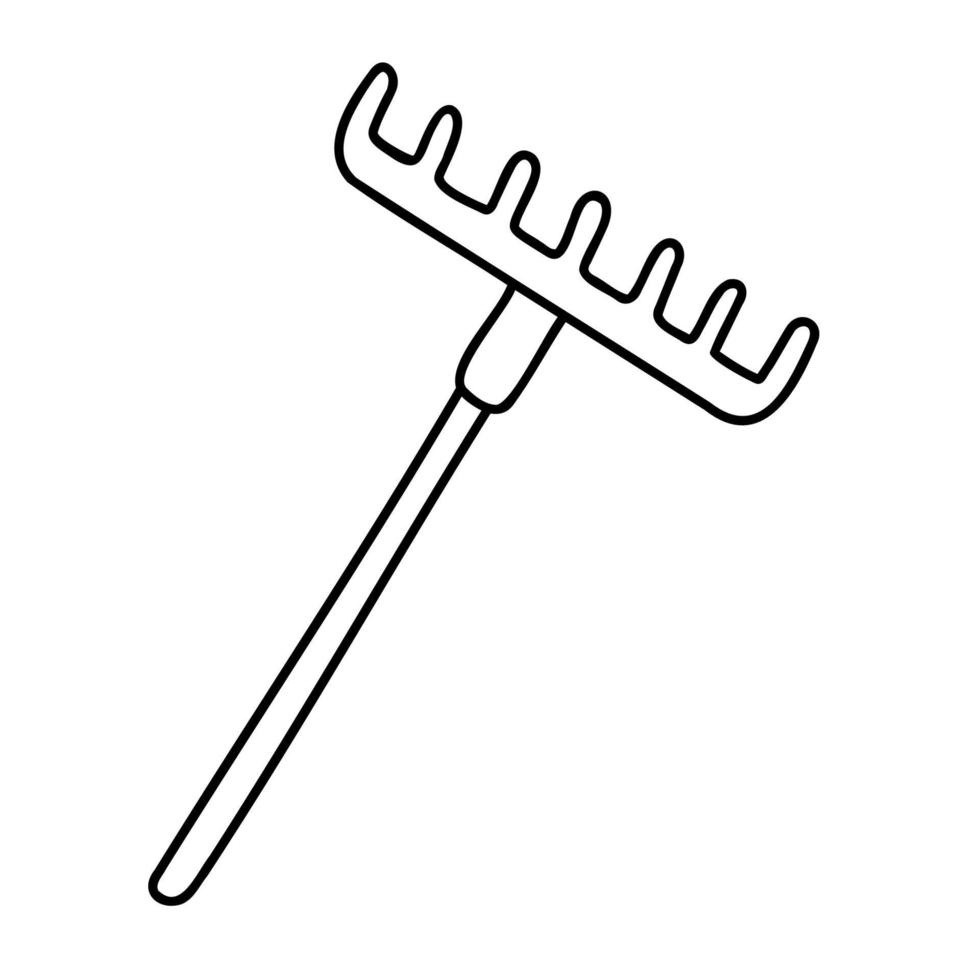 Rake. Hand Drawn Spring Icons. vector