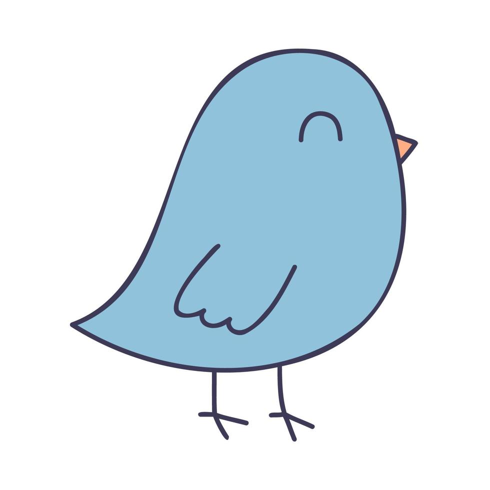 Bird. Hand Drawn Spring Icons. vector