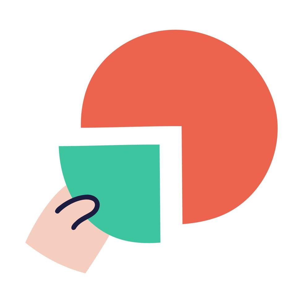 Pie Chart. Hand Drawn Doodle Icon. vector