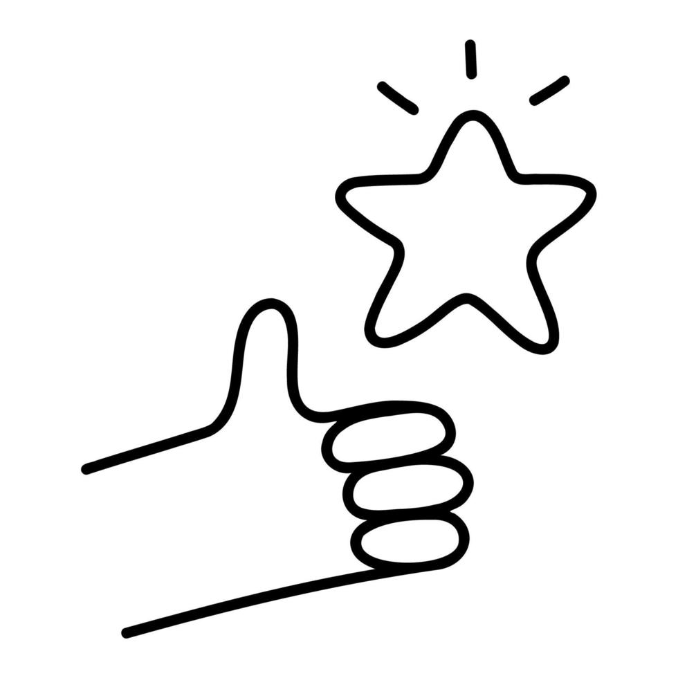 Raiting. Hand Drawn Doodle Icon. vector