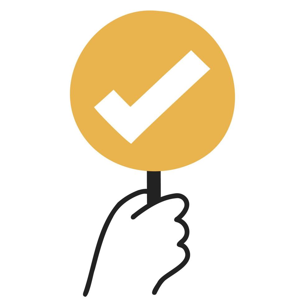 Correct. Hand Drawn Doodle Icon. vector