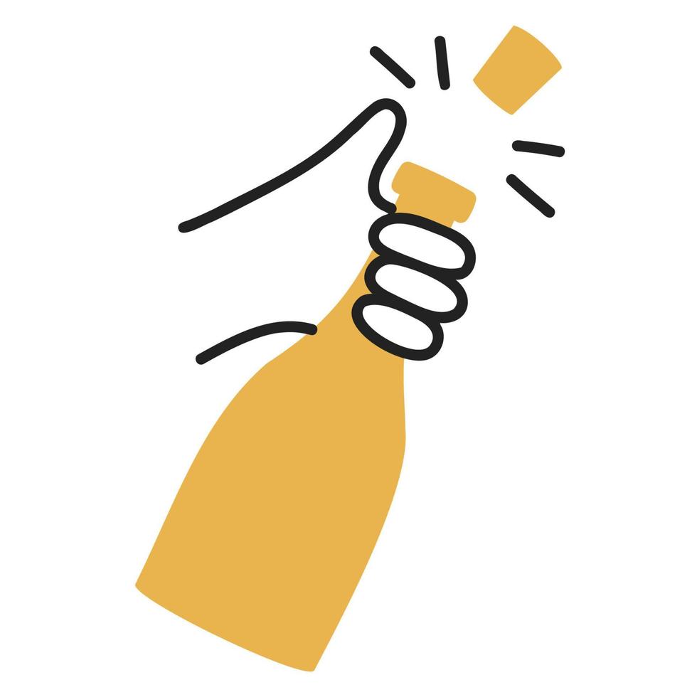 Champagne. Hand Drawn Doodle Icon. vector