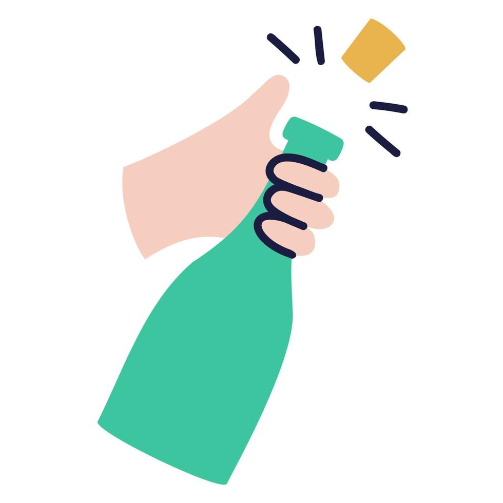 Champagne. Hand Drawn Doodle Icon. vector