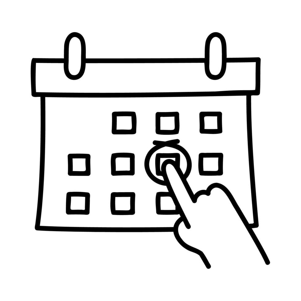 Appointment. Hand Drawn Doodle Icon. vector