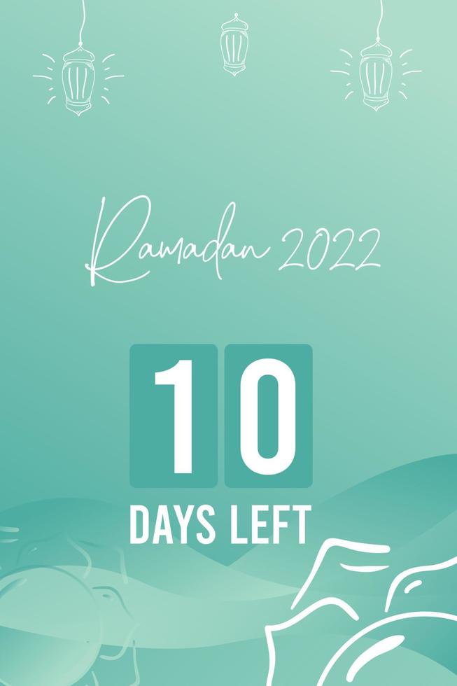 Ramadan 10 days left vector