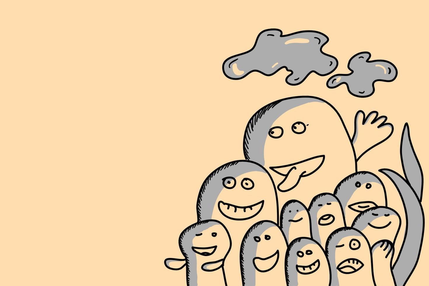 Cute doodle art designs vector
