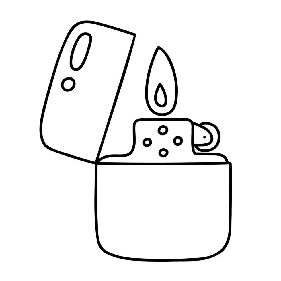 Lighter. Hand drawn doodle icon. vector