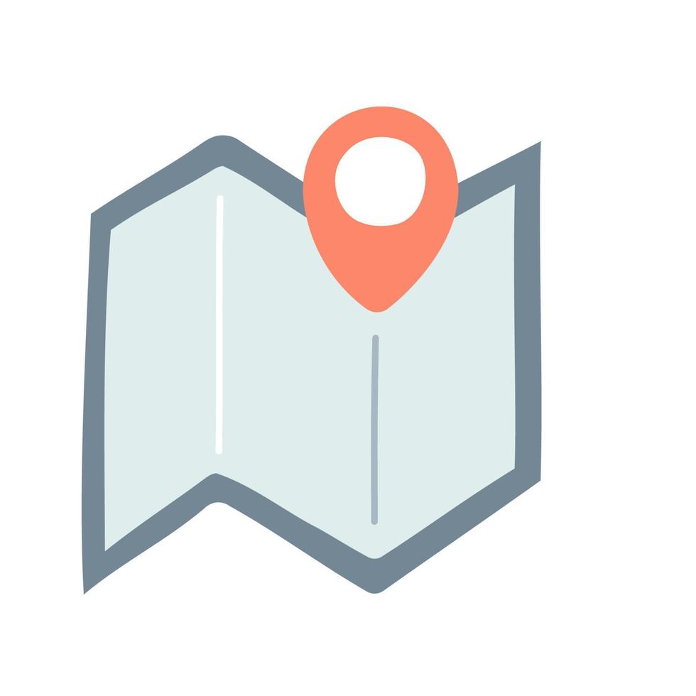 Map. Hand drawn doodle icon. vector