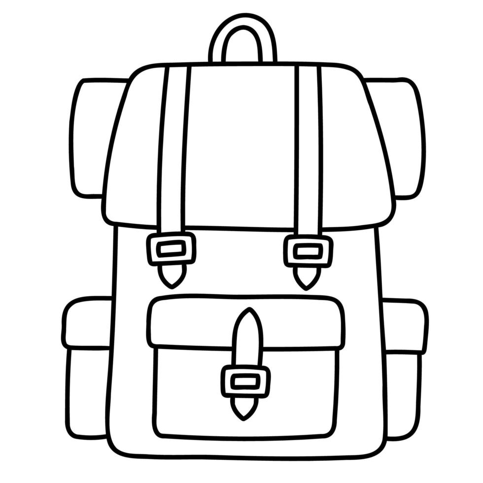 Backpack. Hand drawn doodle icon. vector