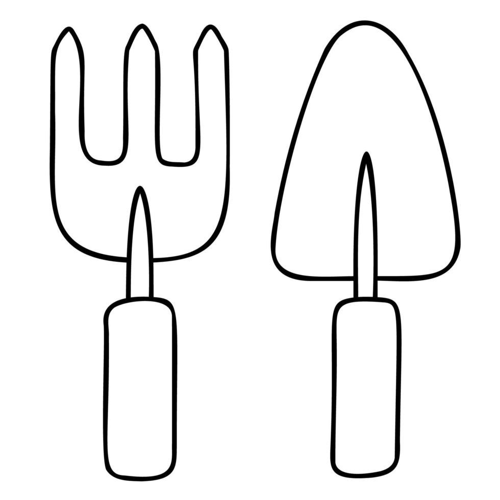 Gardening Tools. Hand Drawn Spring Icons. vector