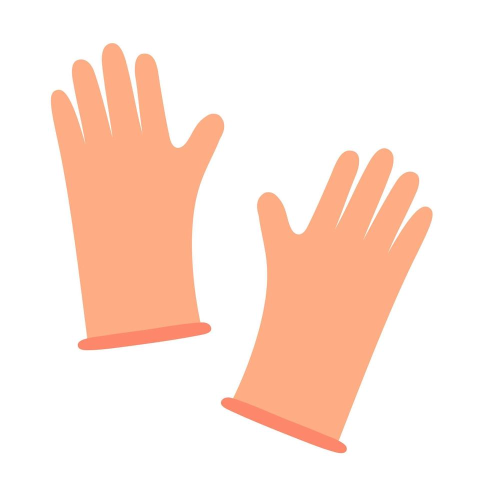 Rubber Gloves. Hand Drawn Spring Icons. vector