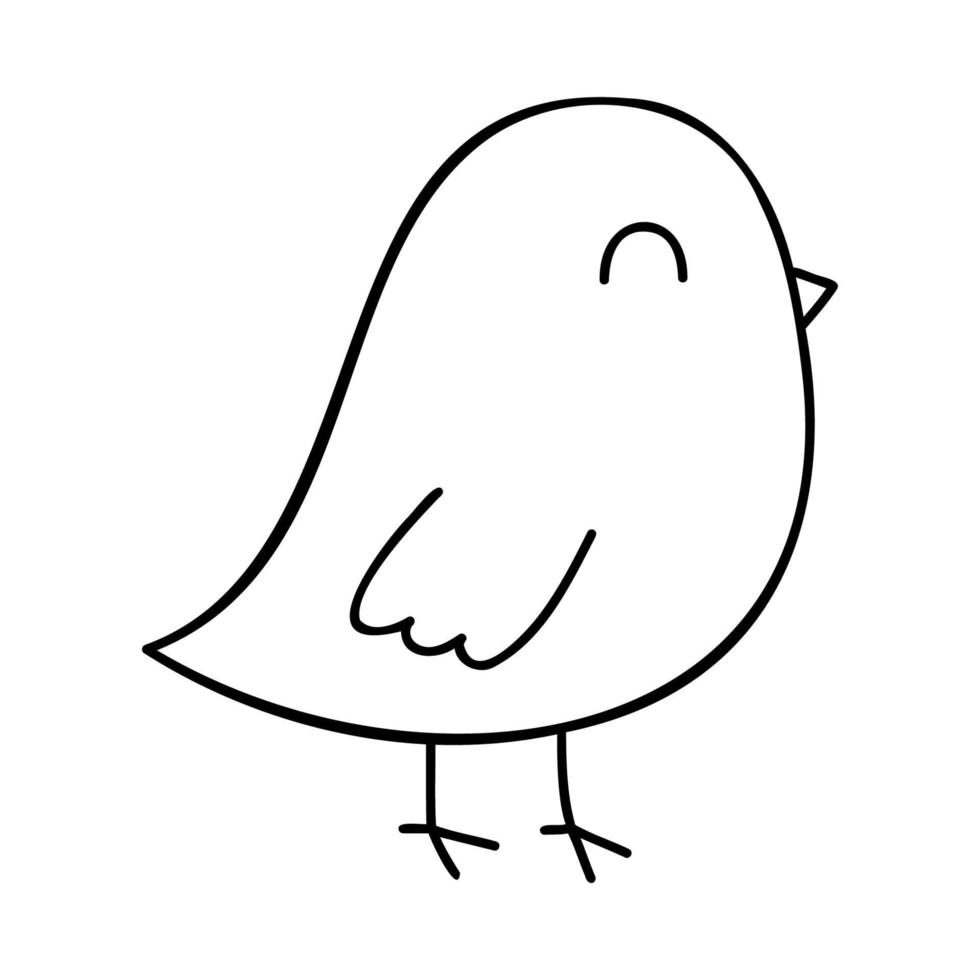 Bird. Hand Drawn Spring Icons. vector