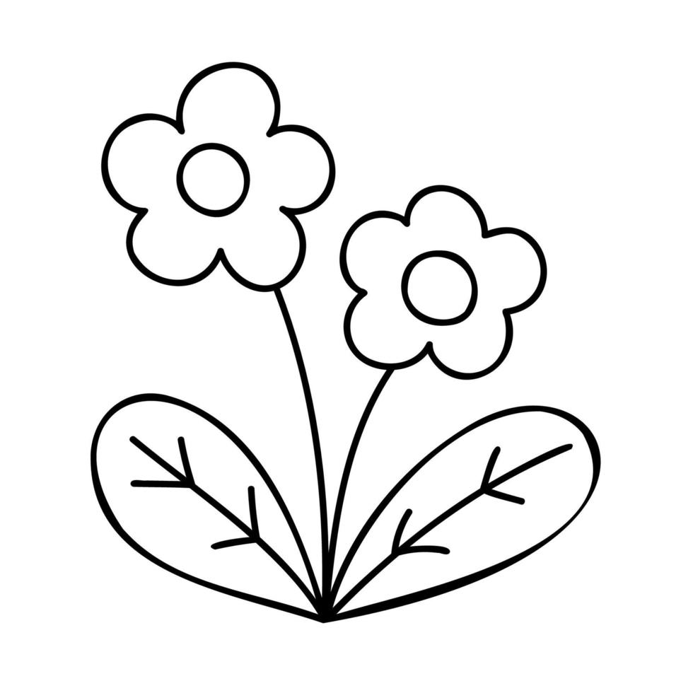 Flower. Hand Drawn Spring Icons. vector