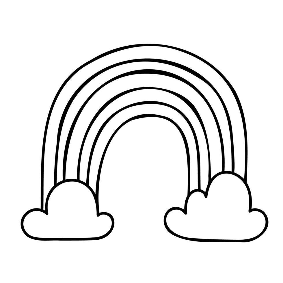 Rainbow. Hand Drawn Spring Icons. vector