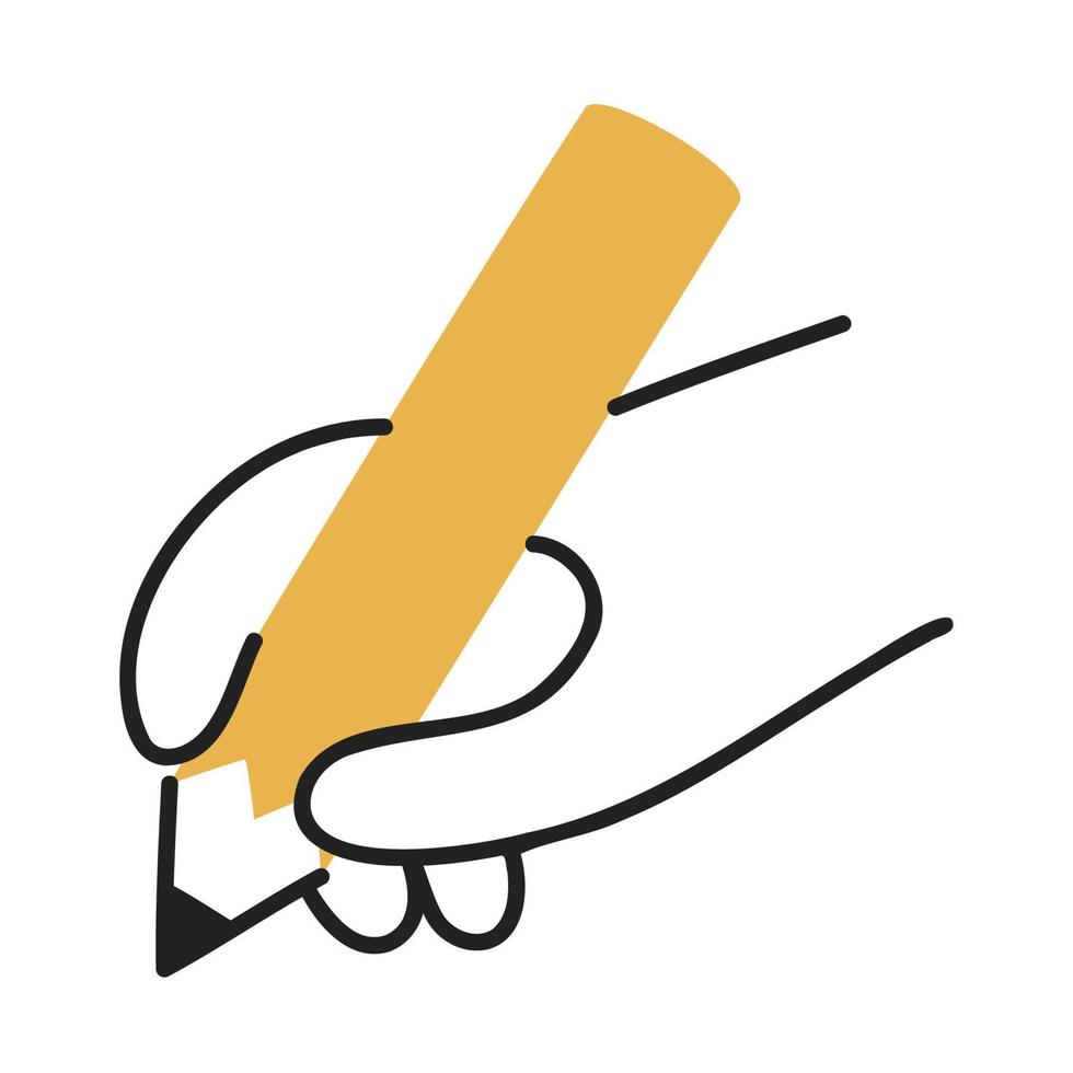 Pencil. Hand Drawn Doodle Icon. vector