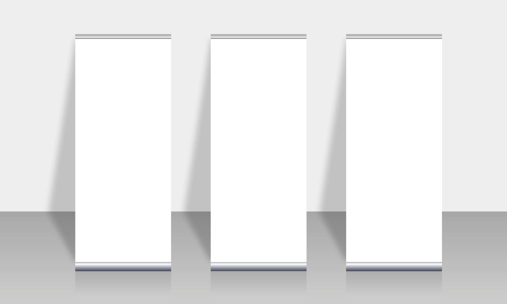 Roll up banner mockup template or Banner mockup design, Creative vector illustration of empty roll up banners