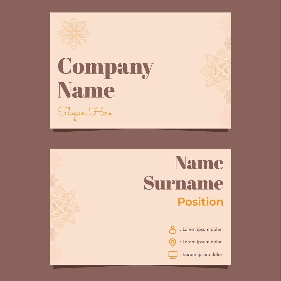 Beautiful flower petals business card template vector