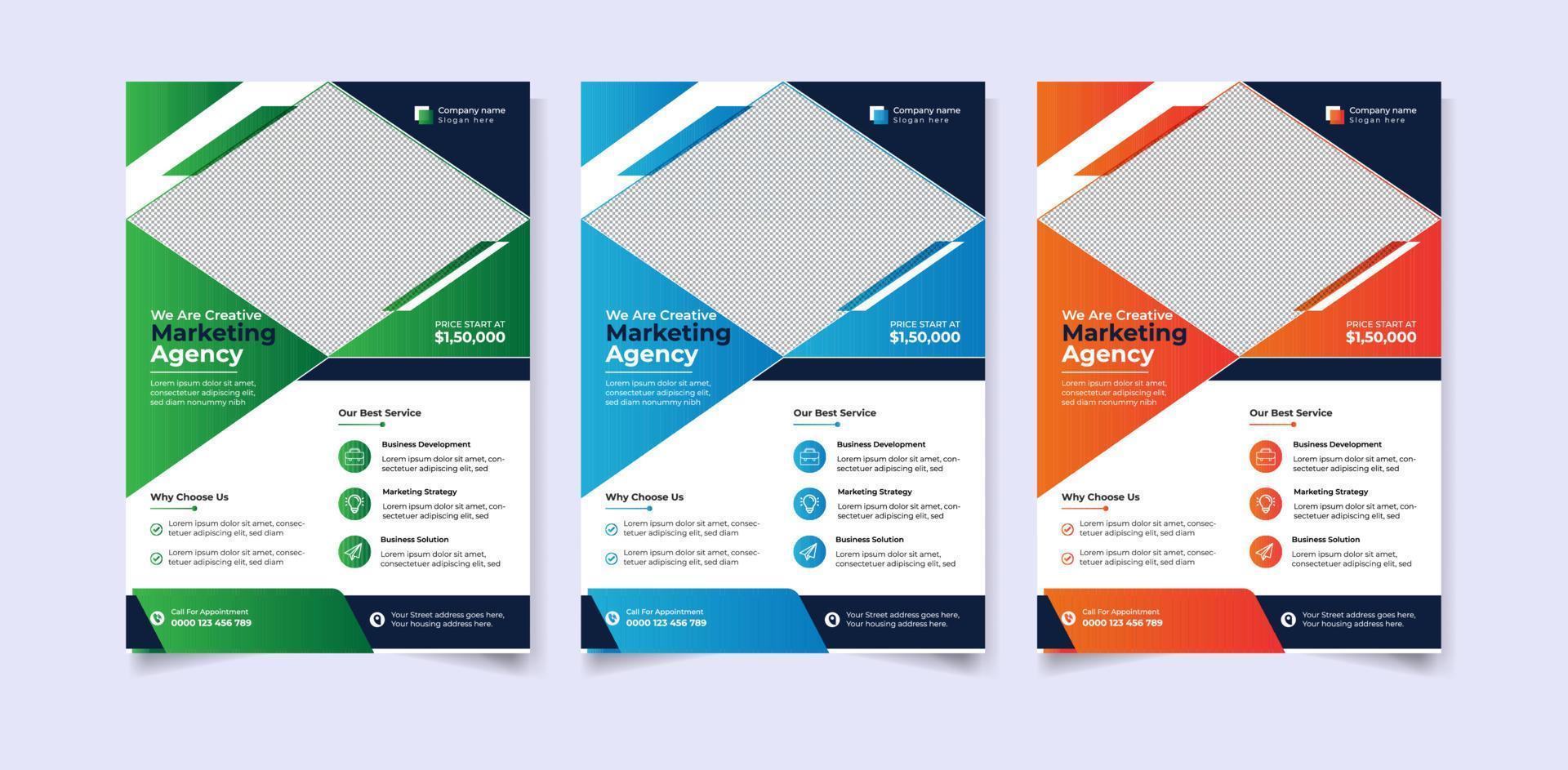 Creative digital marketing agency a4 flyer template vector