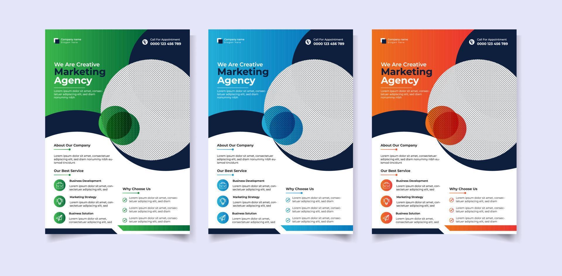 Modern digital marketing agency a4 flyer template vector