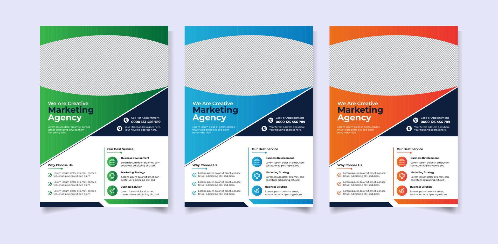 Modern digital marketing agency a4 flyer template vector