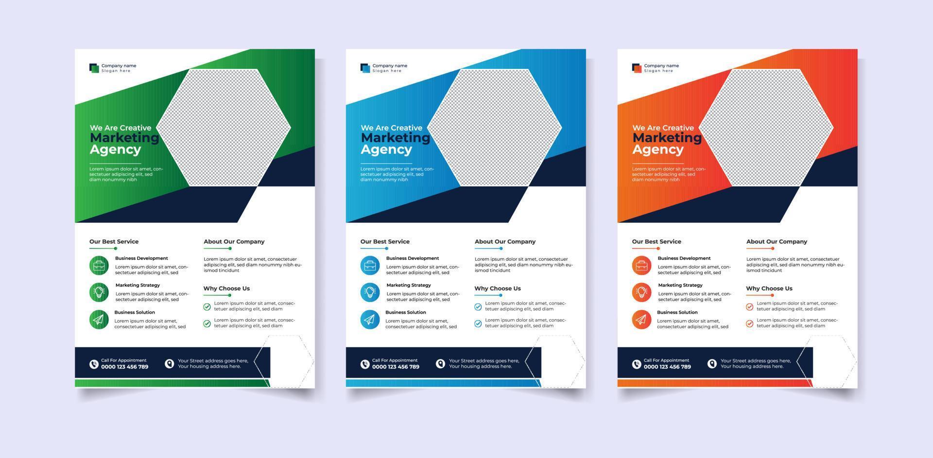 Modern digital marketing agency a4 flyer template vector