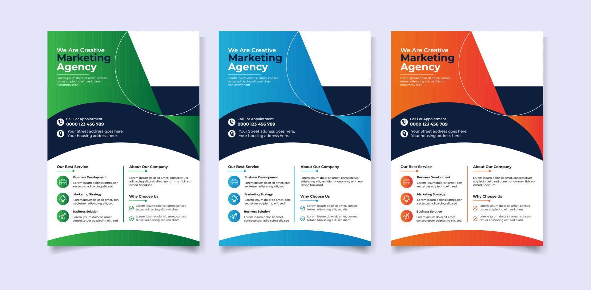 Modern digital marketing agency a4 flyer template vector