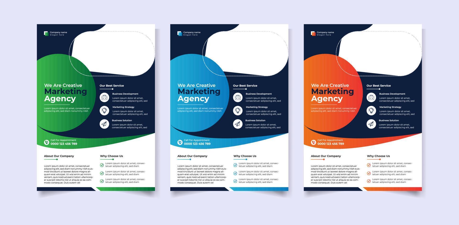 Modern digital marketing agency a4 flyer template vector