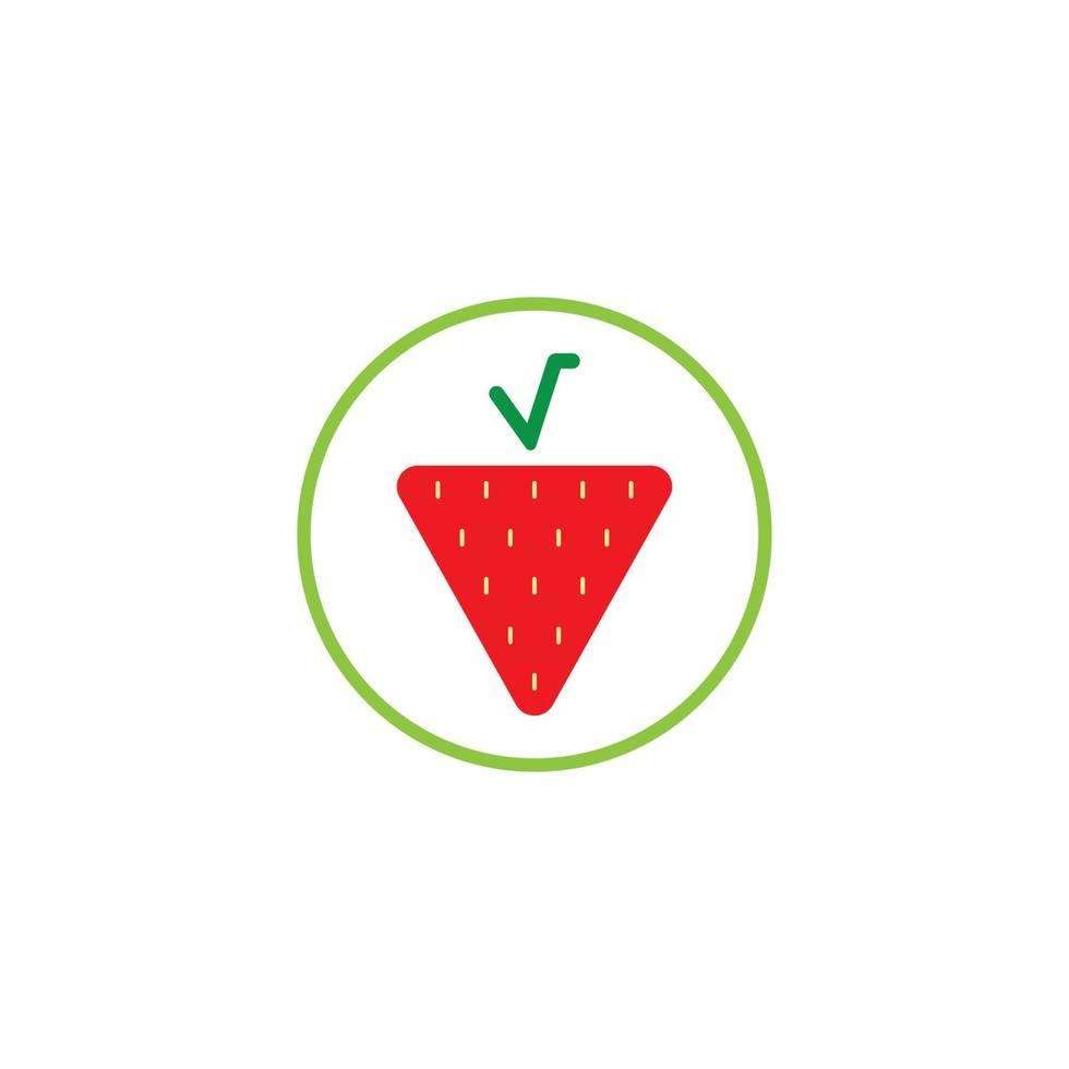 Ilustración de plantilla de fondo de icono de vector de logotipo divertido y lindo de fresa