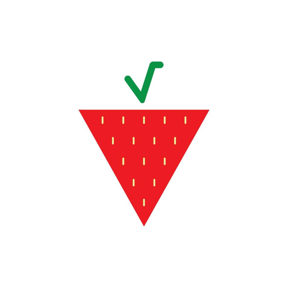 Ilustración de plantilla de fondo de icono de vector de logotipo divertido y lindo de fresa