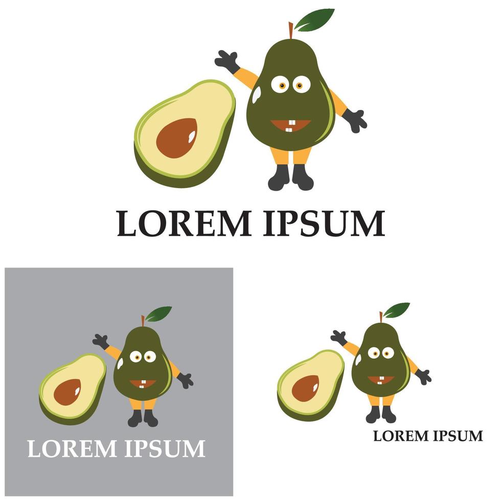 Avocado vector icon template background illustration