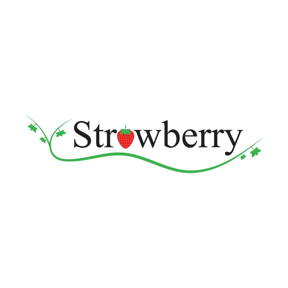 Strawberry funny and cute logo vector icon background template illustration