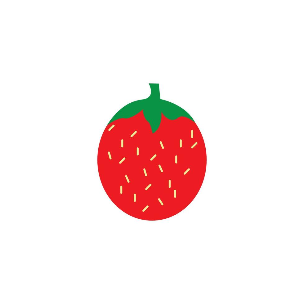 Strawberry funny and cute logo vector icon background template illustration