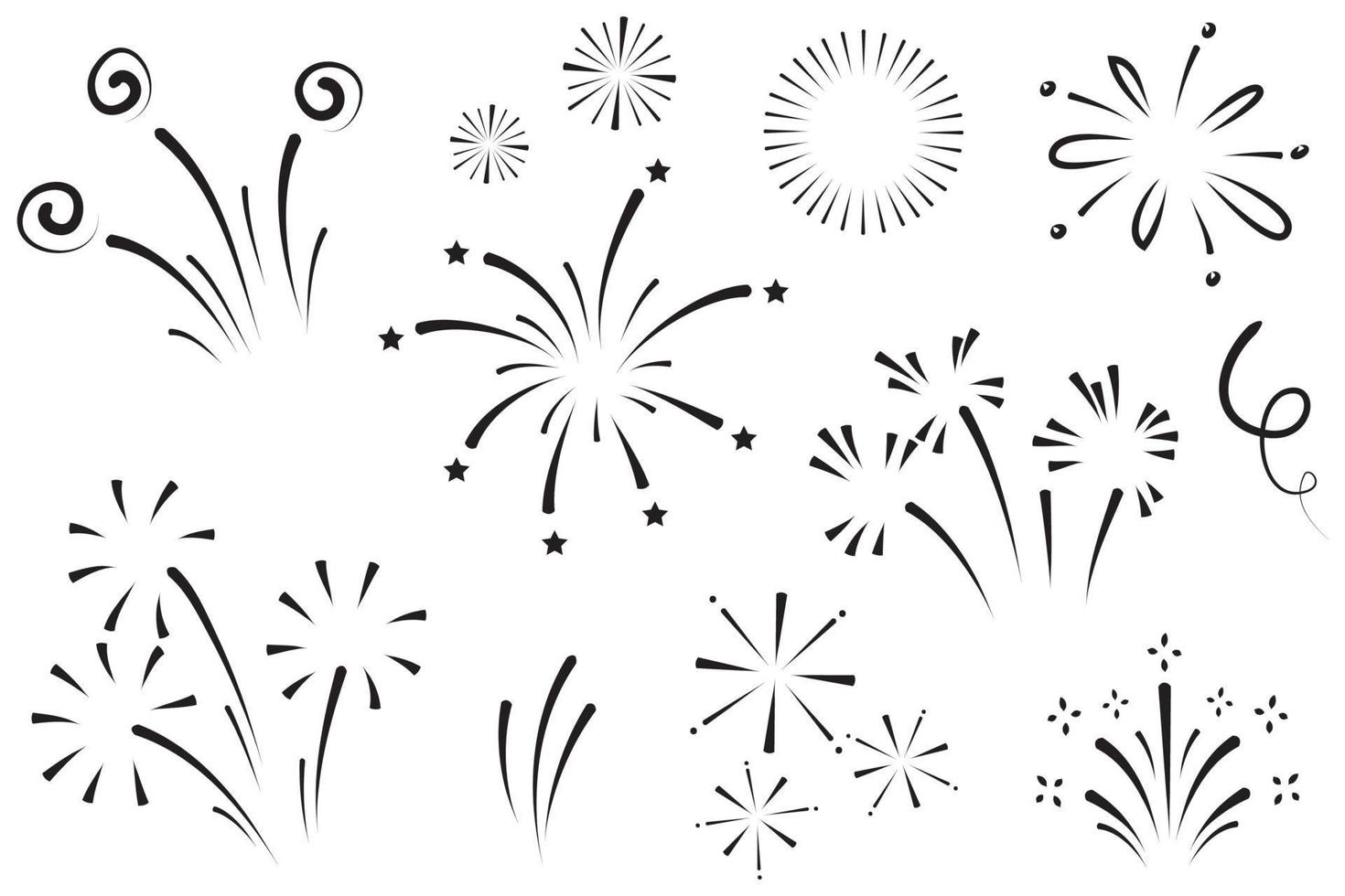 Vector collection of swishes, swashes, swoops. Rotating calligraphy. Highlight text elements. Hand drawn fireworks.