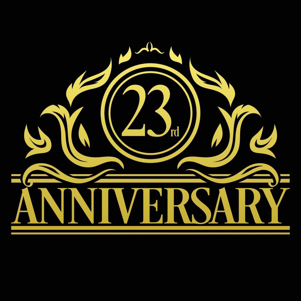 Vector de ilustración de logotipo de lujo 23 aniversario. Ilustración de vector libre