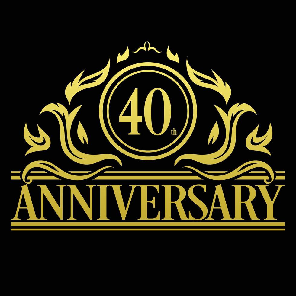 Luxury 40th Anniversary Logo illustration vector. Free vector illustration