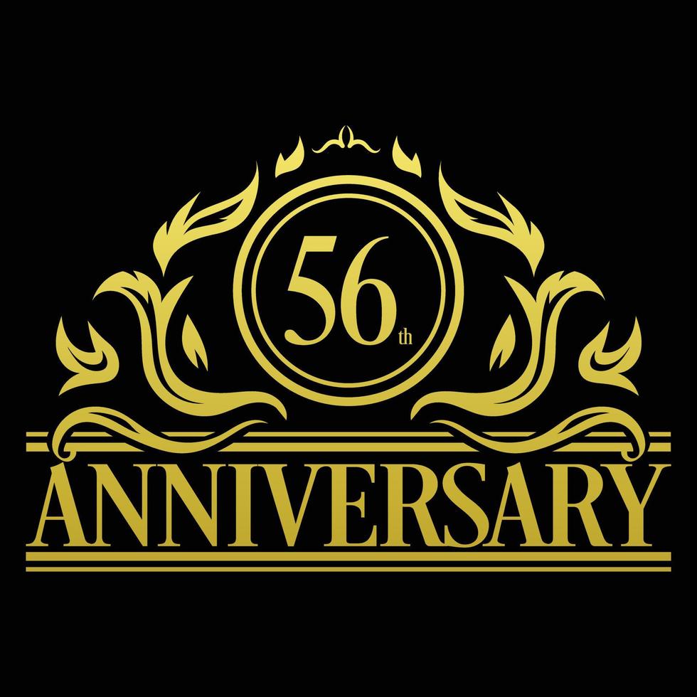 Luxury 56th Anniversary Logo illustration vector. Free vector illustration