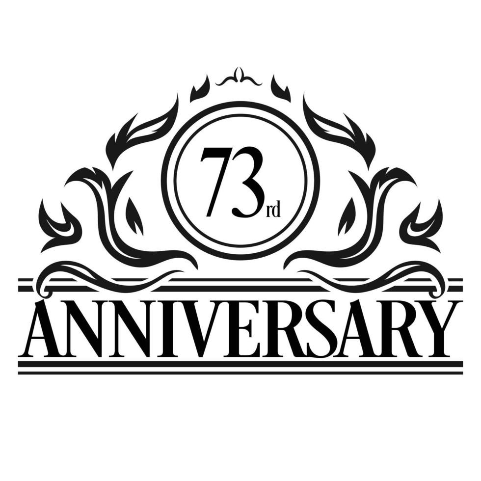 Luxury 73rd anniversary Logo illustration vector