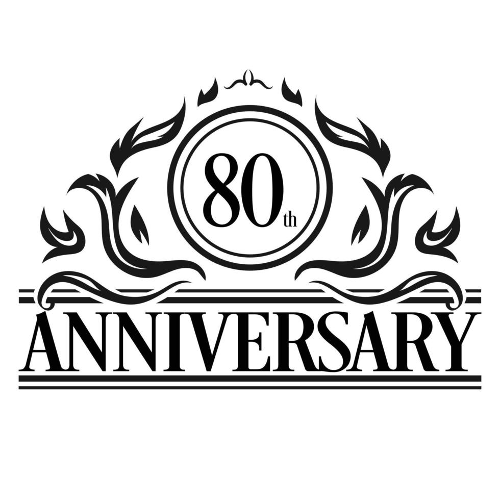 Luxury 80th anniversary Logo illustration vector