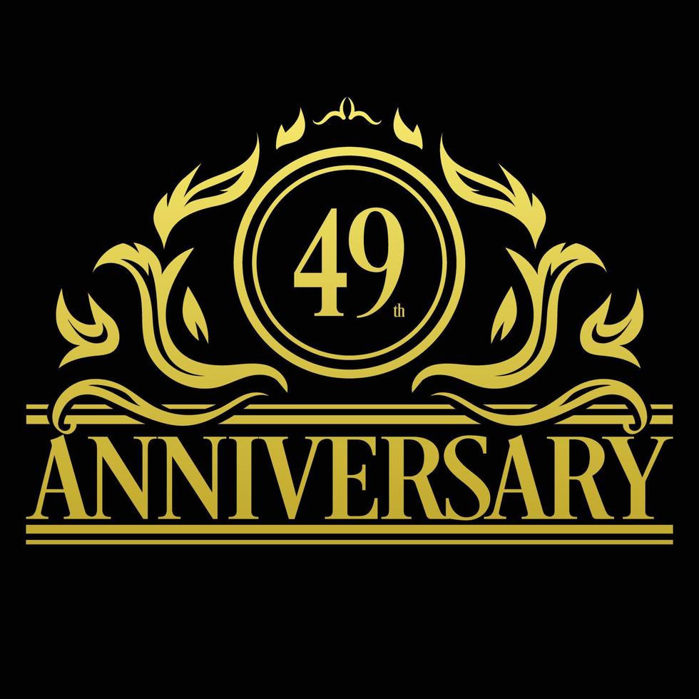 Luxury 49th Anniversary Logo illustration vector. Free vector illustration