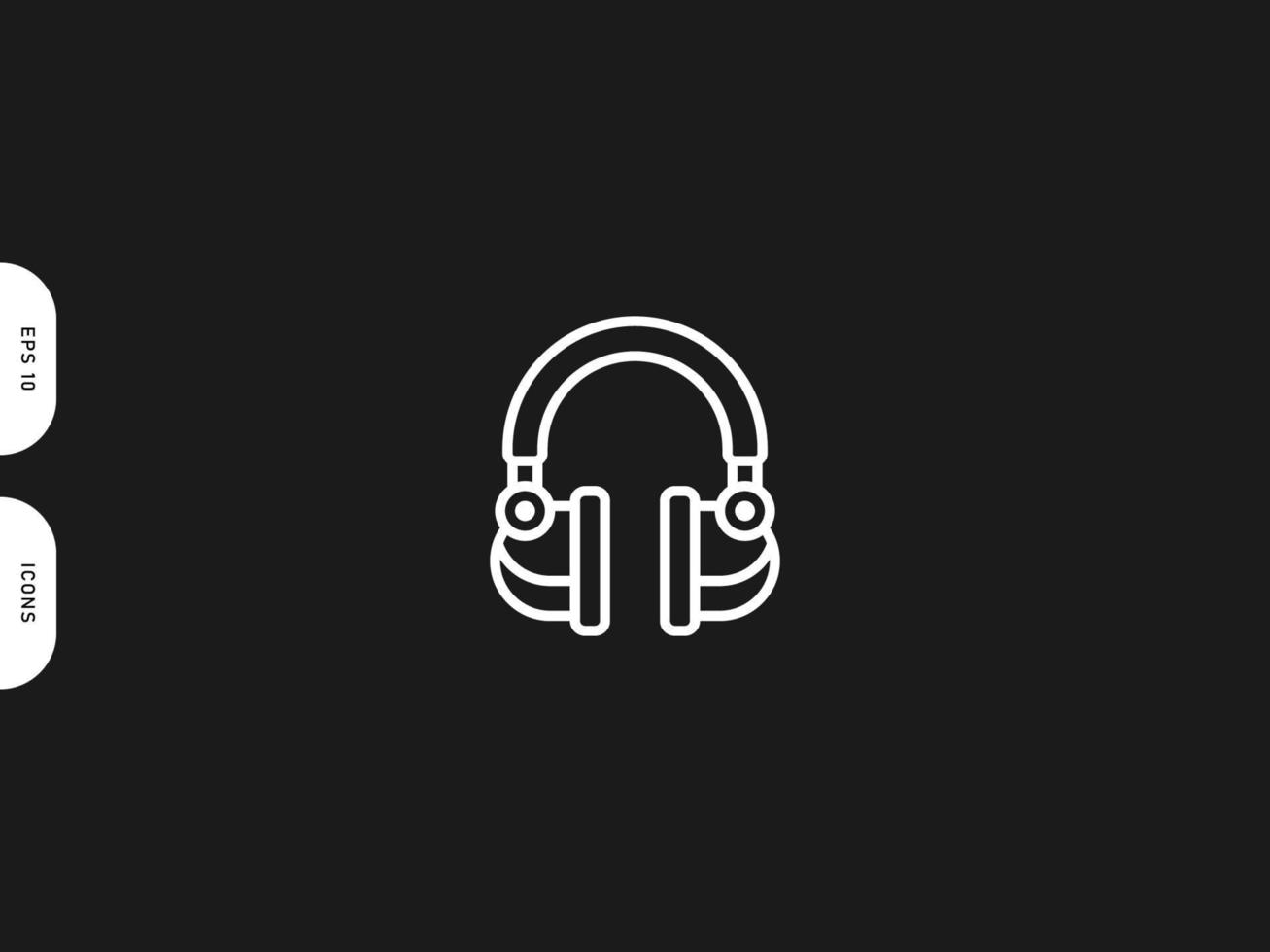 vector libre de línea de icono de auriculares