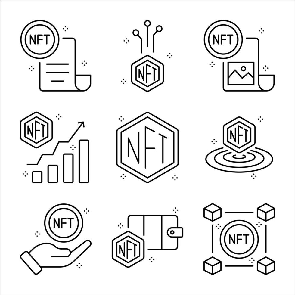 Unique NFT Icons vector