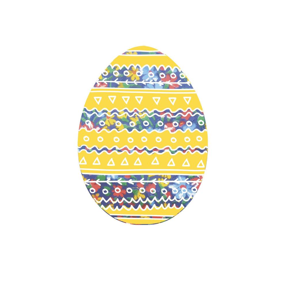 Image of an egg with floral ornament vector