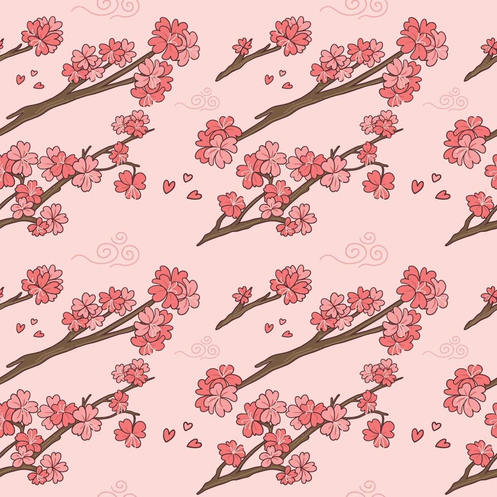 Cute Blossom Seamless Pattern vector