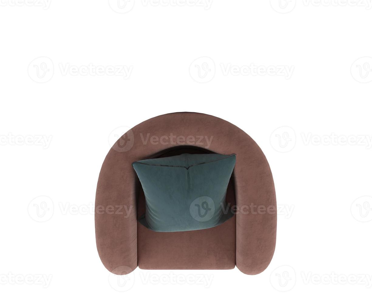 curved chair plan isolated 3d rendering on white background photo