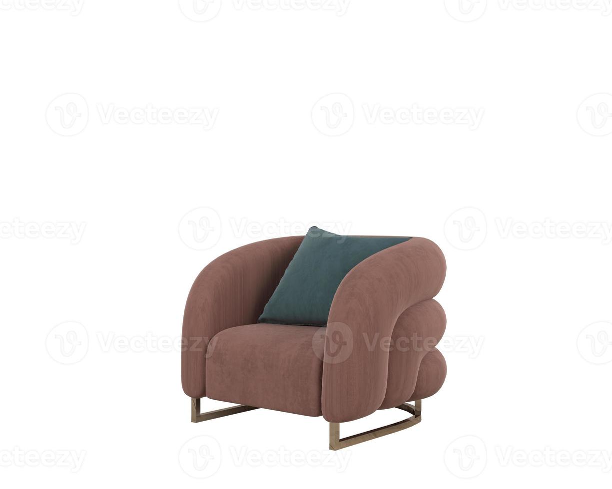 curved chair isolated 3d rendering on white background photo