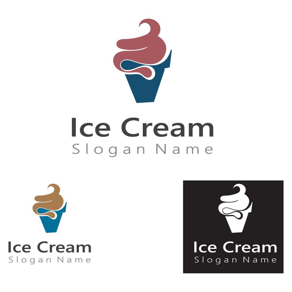 Ice Cream cone Logo design Vector Art creative template